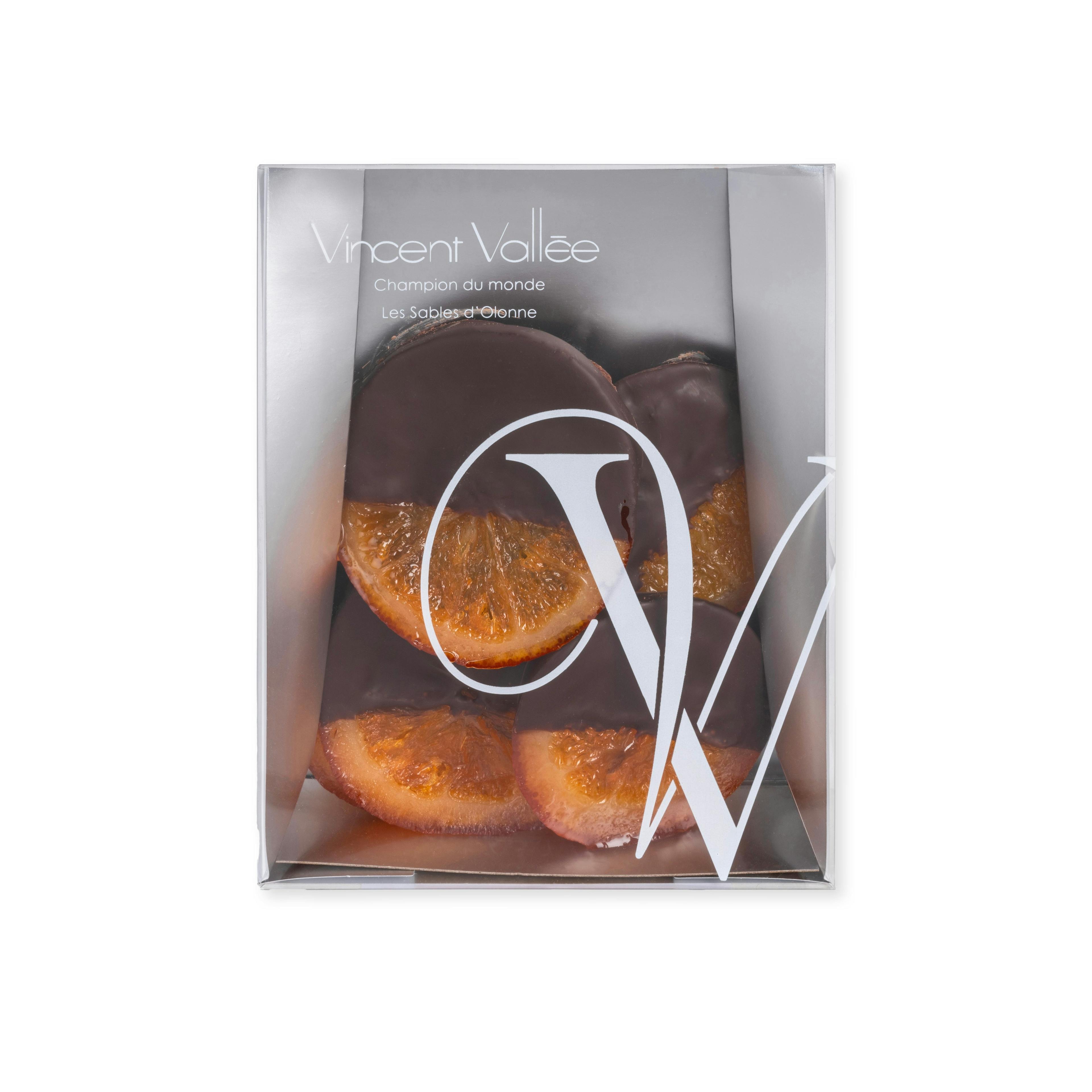 Rondelles d’oranges confites chocolat noir 70% - Vincent Vallée world champion chocolatier