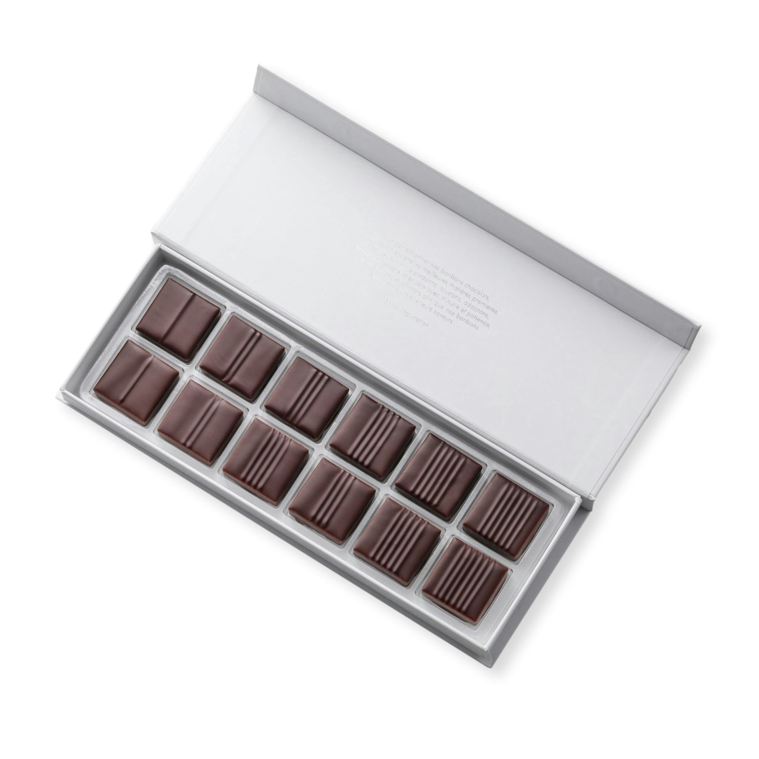 Coffret pralinés croustillants 12 chocolats - Vincent Vallée world champion chocolatier